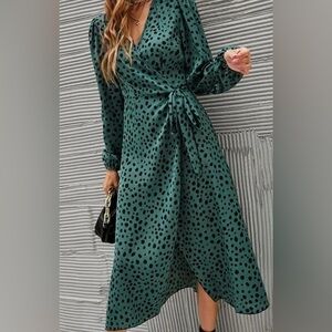 SHEIN Green Dalmatian Print Dress - Size 6